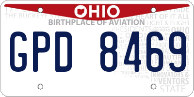 OH license plate GPD8469