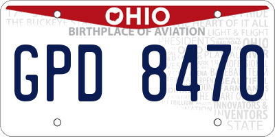 OH license plate GPD8470