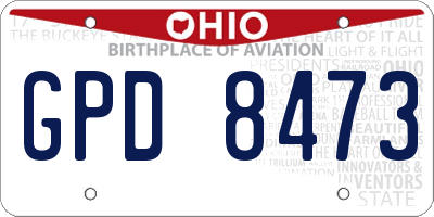 OH license plate GPD8473