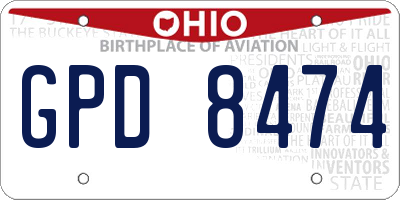OH license plate GPD8474