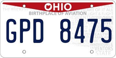 OH license plate GPD8475