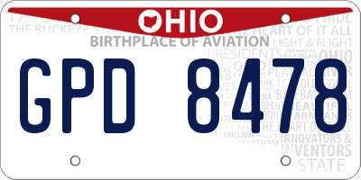 OH license plate GPD8478