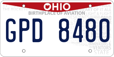 OH license plate GPD8480