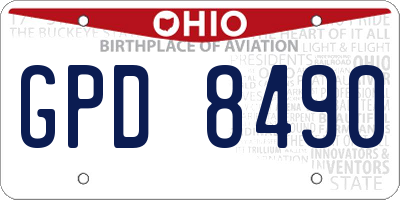 OH license plate GPD8490