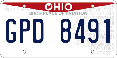 OH license plate GPD8491