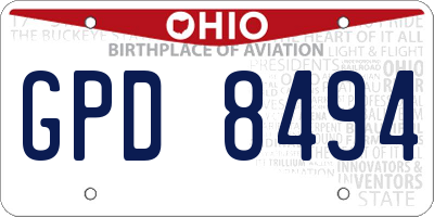 OH license plate GPD8494