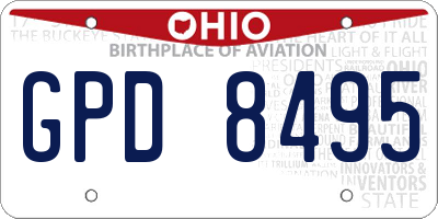 OH license plate GPD8495