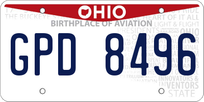 OH license plate GPD8496