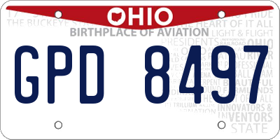 OH license plate GPD8497