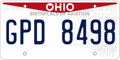 OH license plate GPD8498