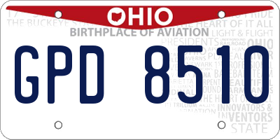 OH license plate GPD8510