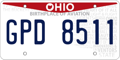 OH license plate GPD8511