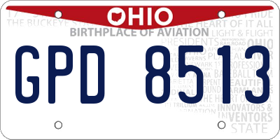 OH license plate GPD8513