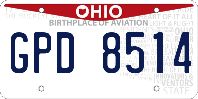 OH license plate GPD8514