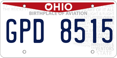 OH license plate GPD8515
