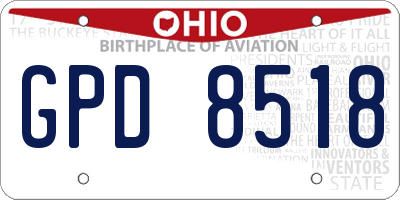 OH license plate GPD8518