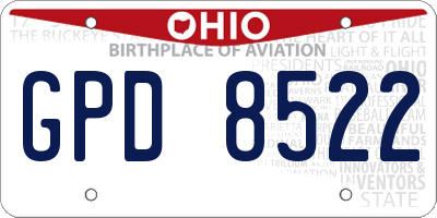 OH license plate GPD8522