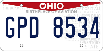 OH license plate GPD8534