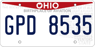 OH license plate GPD8535