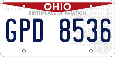 OH license plate GPD8536