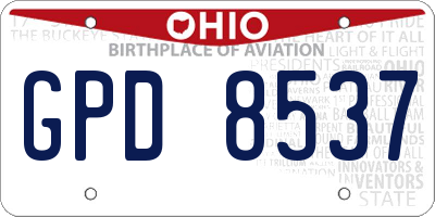 OH license plate GPD8537