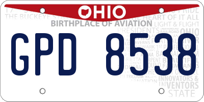 OH license plate GPD8538