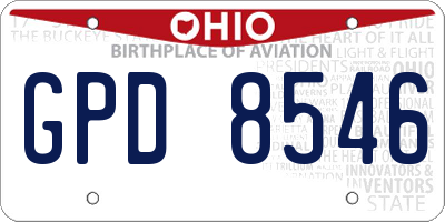 OH license plate GPD8546