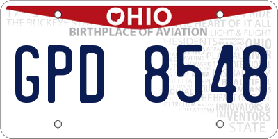 OH license plate GPD8548