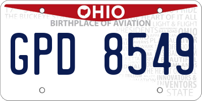 OH license plate GPD8549