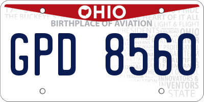 OH license plate GPD8560