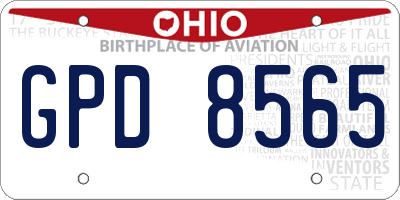 OH license plate GPD8565