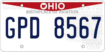 OH license plate GPD8567