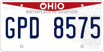OH license plate GPD8575