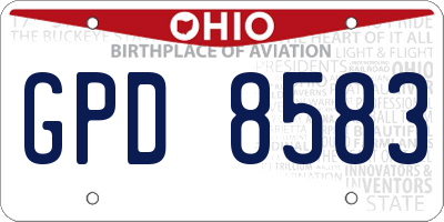 OH license plate GPD8583