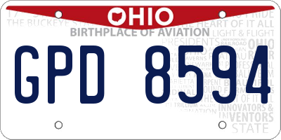 OH license plate GPD8594