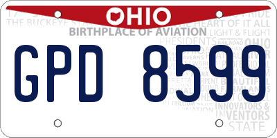 OH license plate GPD8599
