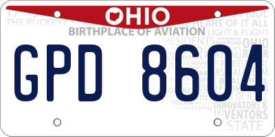OH license plate GPD8604