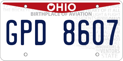 OH license plate GPD8607