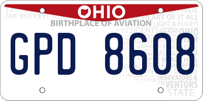 OH license plate GPD8608
