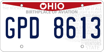 OH license plate GPD8613