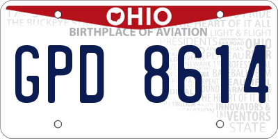 OH license plate GPD8614