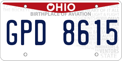 OH license plate GPD8615