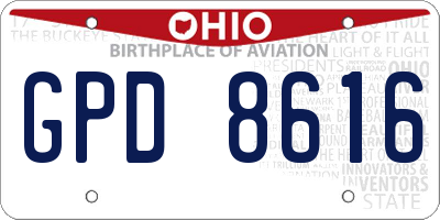OH license plate GPD8616