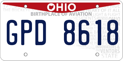OH license plate GPD8618
