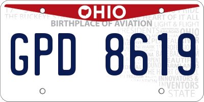 OH license plate GPD8619