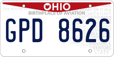 OH license plate GPD8626