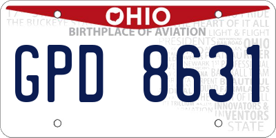 OH license plate GPD8631