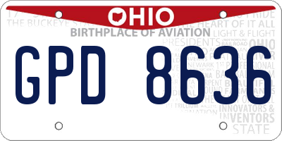OH license plate GPD8636