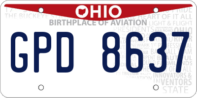 OH license plate GPD8637