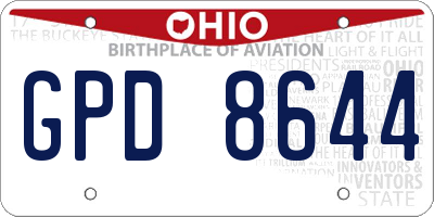 OH license plate GPD8644